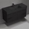 Black Floating Bathroom Vanity, Modern, 48